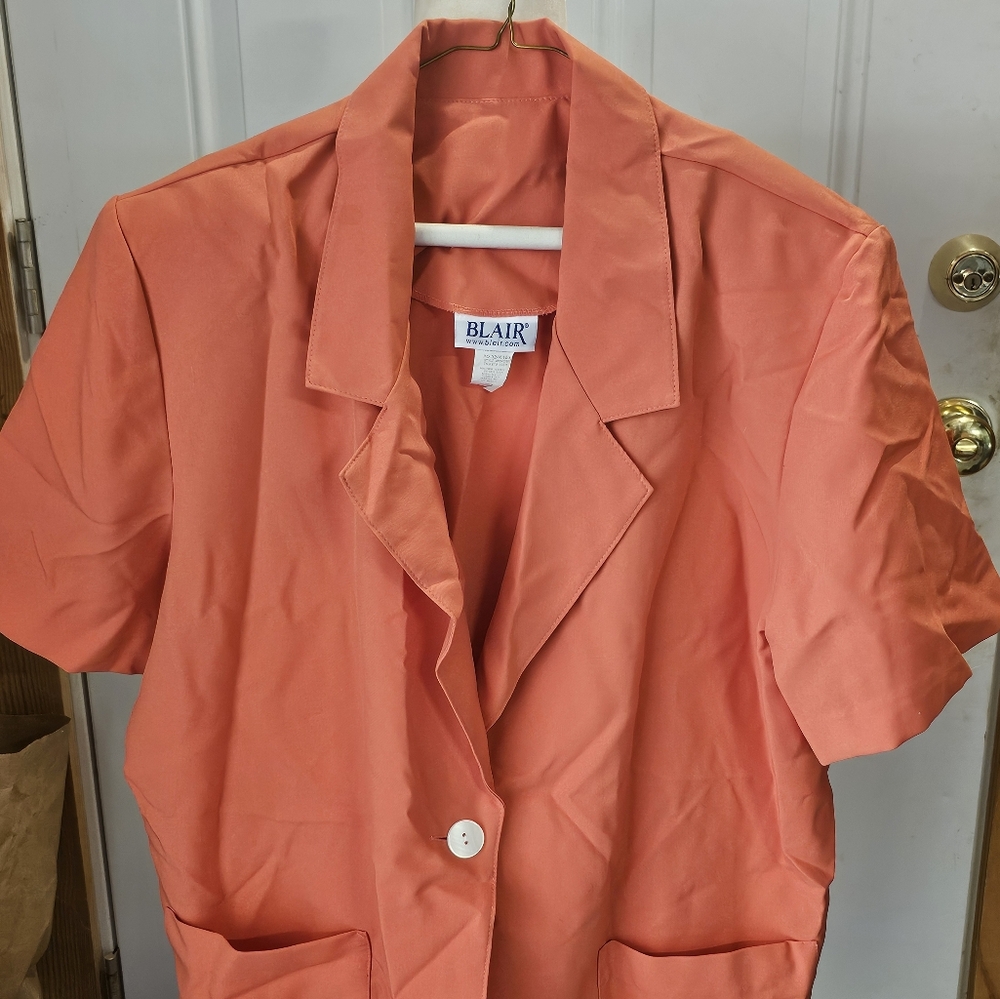 Vintage Blair Orange Blazer Lightweight Casual Jacket